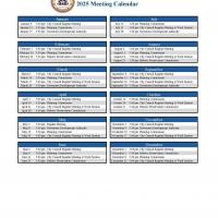 2025 Meeting Calendar