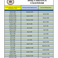 2025 Variance Calendar 