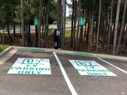 EV Charging station now available at Main Street Park entrance!