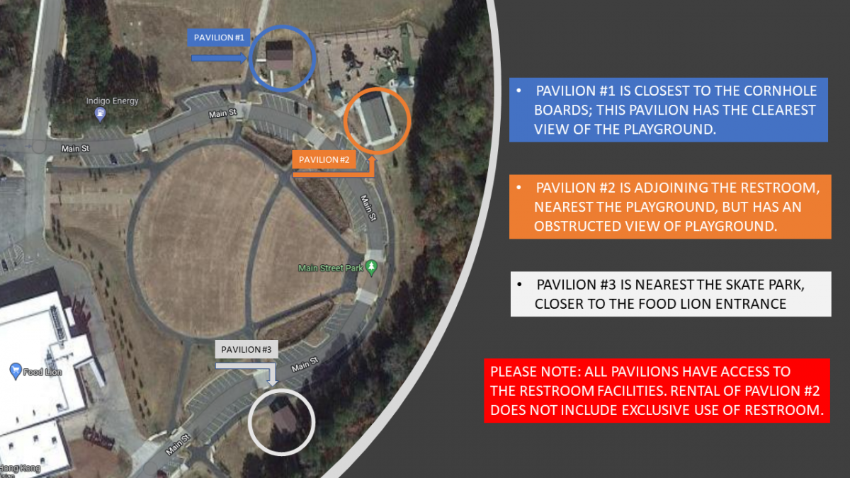 Map of pavilions