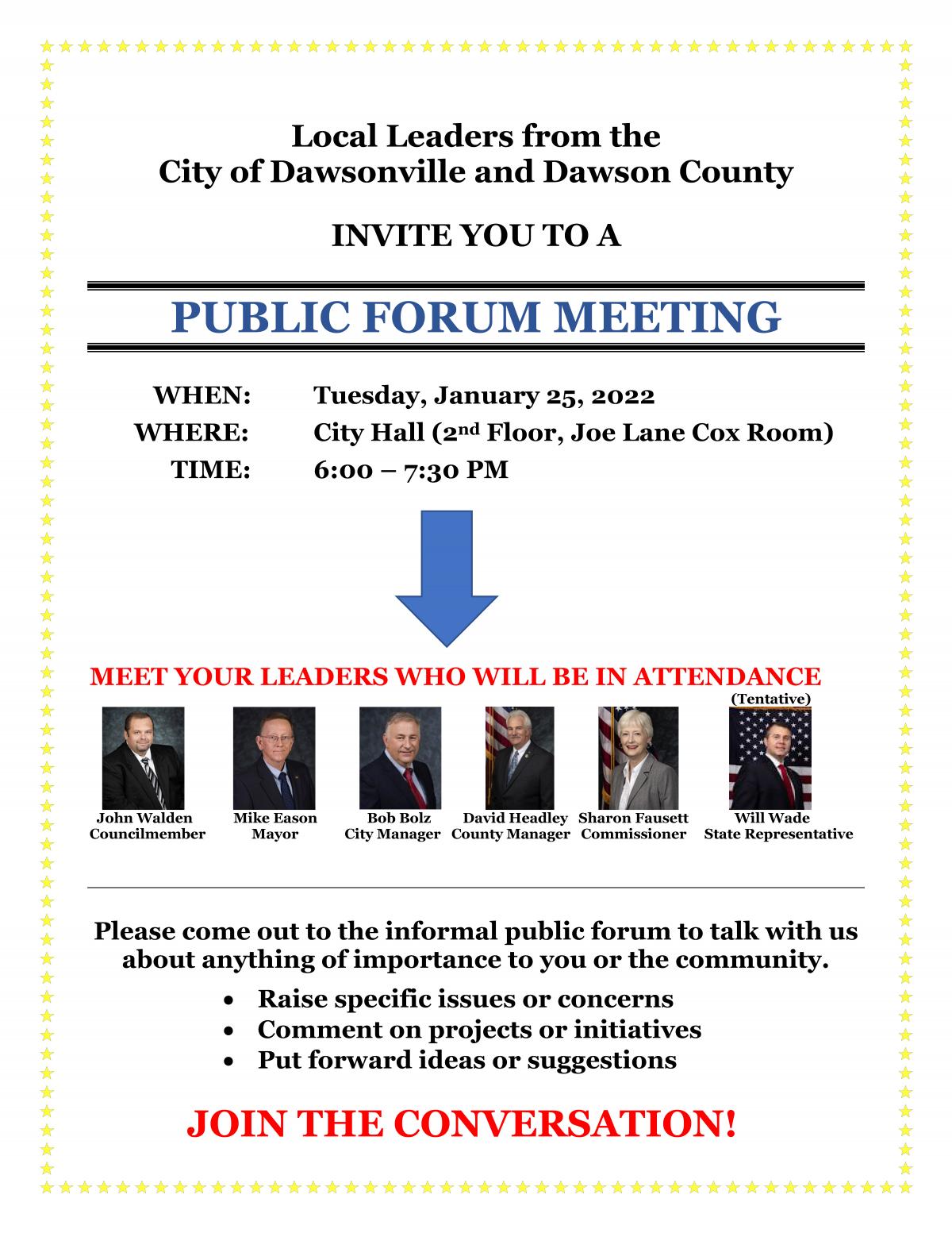 LOCAL LEADERS PUBLIC FORUM MEETING 